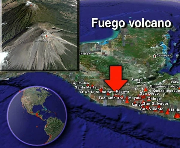 Вулканът Фуего изригна