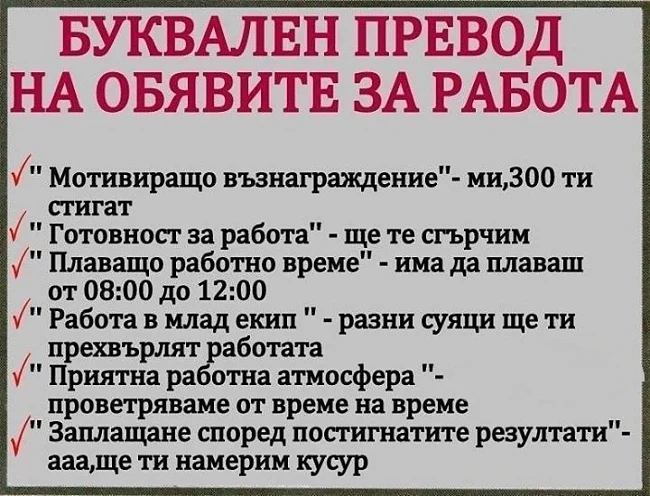 Търсят чистачка с 3 западни езика