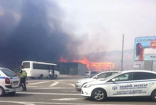 Три коня и автомобил изгоряха в пожара край Слънчев бряг