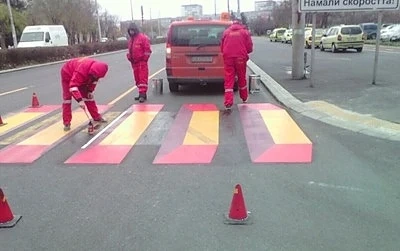 Триизмерна пешеходна пътека в Бургас