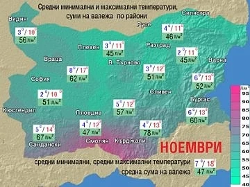 Прогноза за времето през ноември 