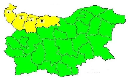 Жълт код за ниски температури в 4 области от страната