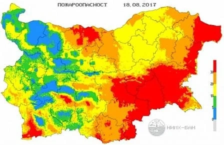 Опасност! В 12 области има голям риск да пламнат големи пожари