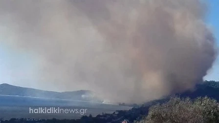 Продължава борбата с огненото бедствие на Халкидики
