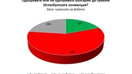 „Галъп”: 58% от чувалите за Истанбулската конвенция не я одобряват