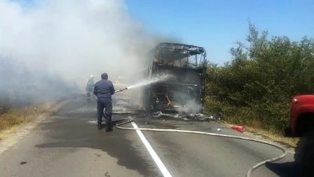 Автобус се запали в движение на АМ „Люлин”