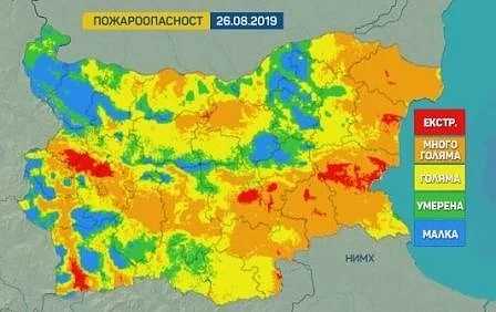 Висока опасност за пожари в 11 области у нас