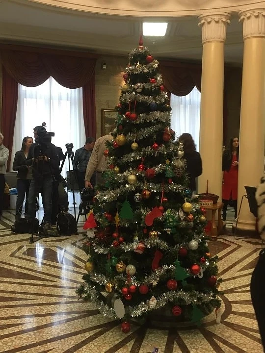 Президентът Румен Радев украси елхата с деца от \'\'Българската Коледа\'\'