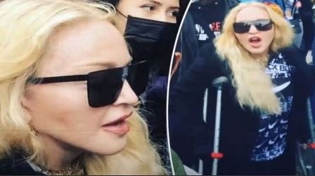 Мадона на патерици на антирасисткия протест в Лондон (СНИМКА+ВИДЕО)