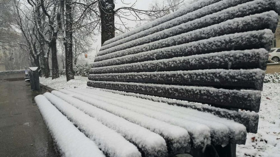 Първи сняг в София 