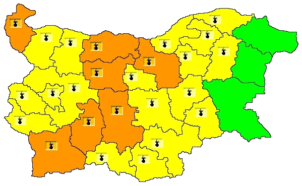 Оранжев код за горещини в 7 области в понеделник