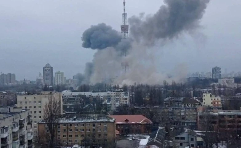 Удариха ТВ кулата в Киев