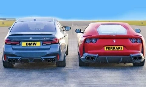 BMW M5 CS се пробва срещу Ferrari