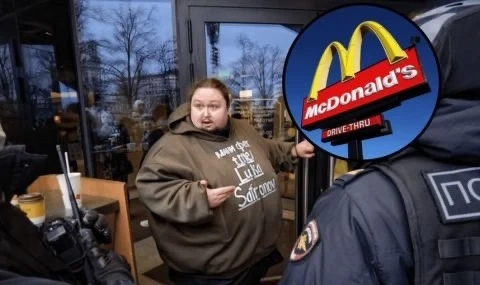 Руснака Лука се окова на вратата на McDonald\'s