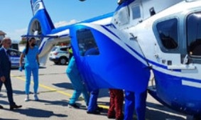 Хеликоптерът с ранените в катастрофата на магистрала Тракия сръбски деца