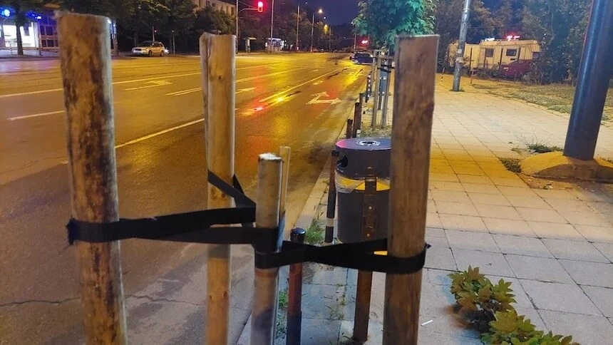 Дръвчета са отсечени, защото пречат на билборд до зала Универсиада