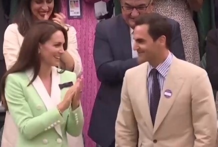 Федерер в кралската ложа на Уимбълдън до Кейт Мидълтън