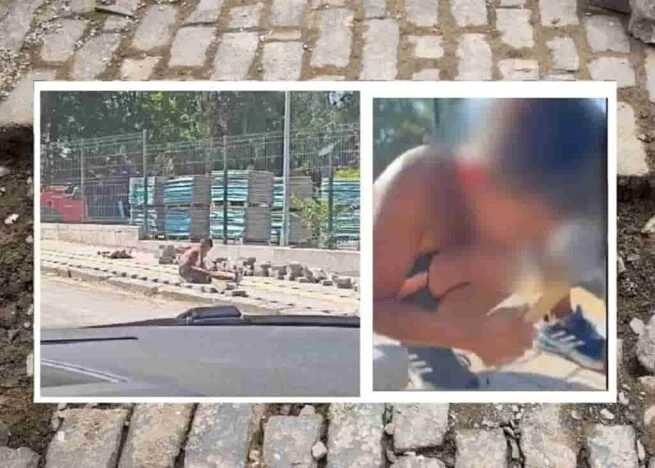 Издириха бащата на детето, носещо плочи и редящо павета на булевард Цар Борис III