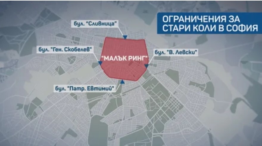 До дни всяка пета кола в София няма да може да влиза в центъра