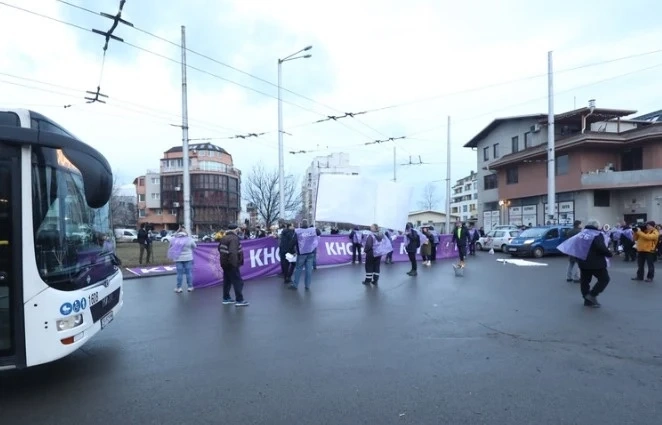 Протест на градския транспорт в София (СНИМКИ)