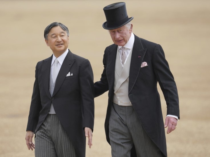 Британският крал Чарлз Трети и кралица Камила посрещнаха японския император