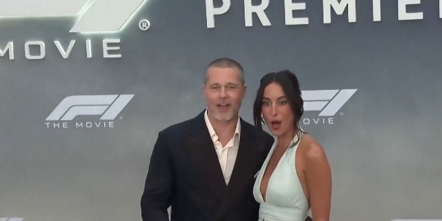 Брад Пит и Инес де Рамон на премиерата на филма F1