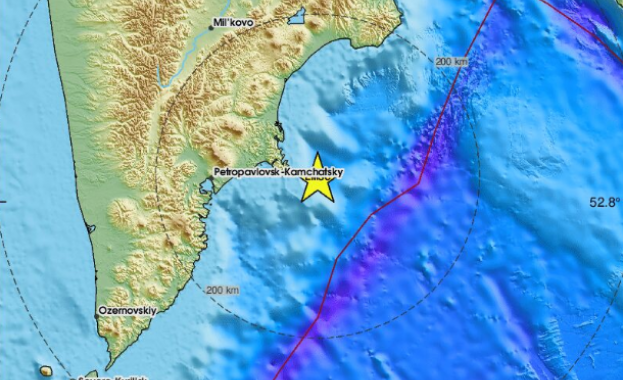 Силно земетресение разтърси бреговете на Камчатка